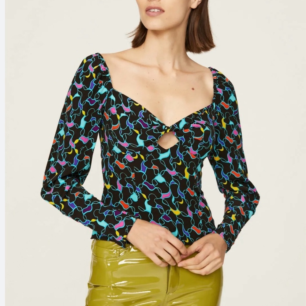STAUD Josephine Long Sleeve Top Size 2 - Picture 1 of 5